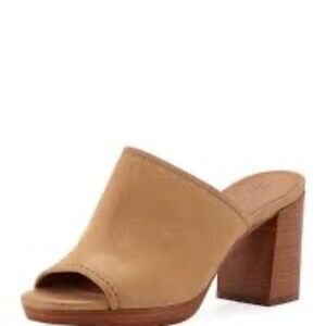 Frye Blake Suede Tan Platform Mule 8.5